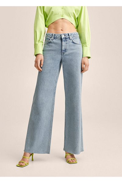 MANGO Woman Mid Waist Wide-leg Jeans