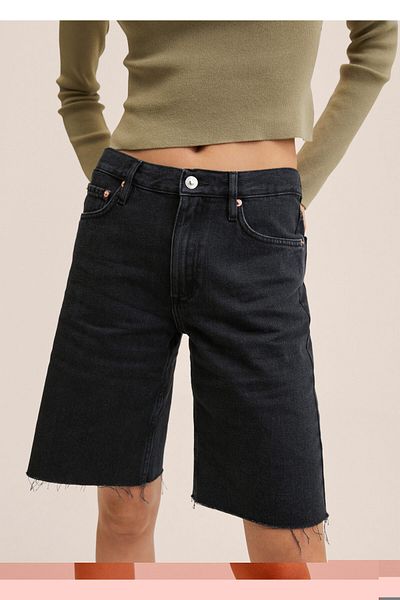 MANGO Woman Seamless Jeans Bermuda Shorts with Legs