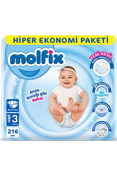 Molfix Bebek Bezi Ultra Fırsat Paketi Midi 3 No 108 X 2 Adet