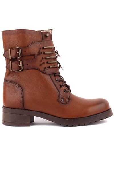 SailLakers - Tan Leather Zippered Women's Boots