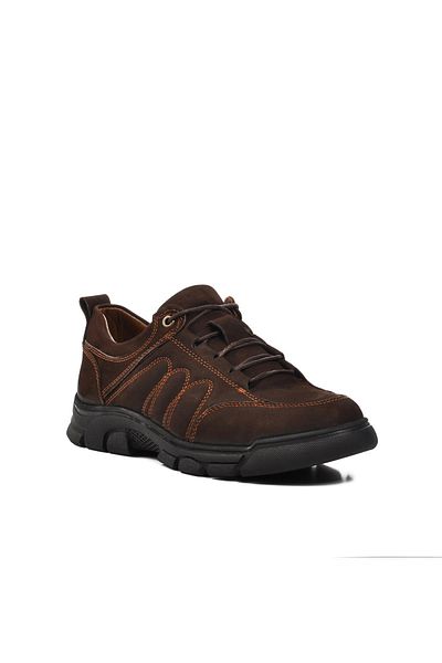 AYAKMOD Ανδρικά παπούτσια casual 7370 καφέ Nubuck από γνήσιο δέρμα