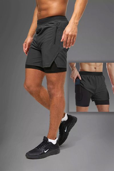 Man Of Man Unisex Gym and Fitness κολάν σορτς / Λεπτομέρεια κρυφής τσέπης
