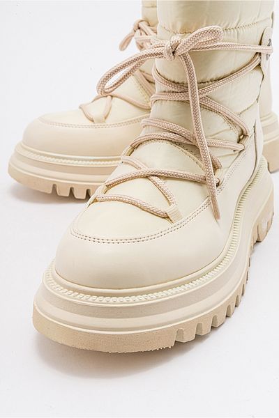 LuviShoes Damskie śniegowce Weld w kolorze beżowym