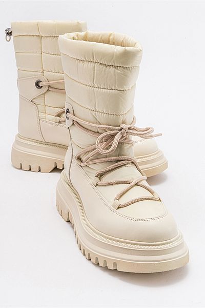 LuviShoes Damskie śniegowce Weld w kolorze beżowym