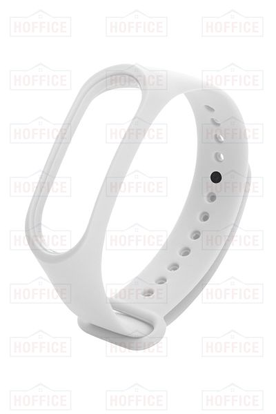 HOFFICE سوار سيليكون عالي الجودة متوافق مع Xiaomi Mi Band 3 و4 (السوار فقط) (أبيض)