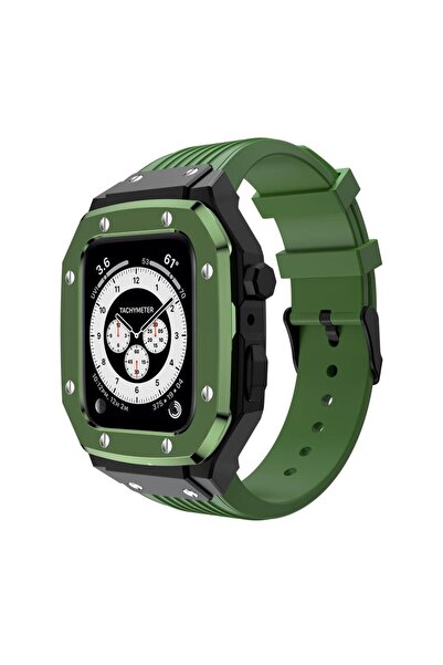Techmaster Apple Watch 4 5 6 7 8 9 44mm 45mm Uyumlu Royal Zırh Koruma Kordon