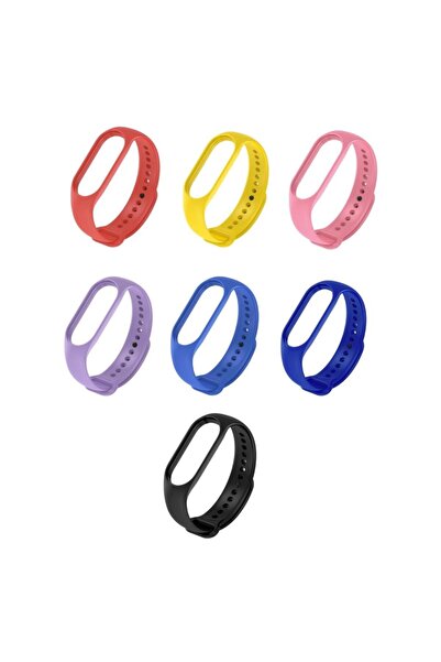 Techmaster Xiaomi Mi Band 3 Mi Band 4 Uyumlu Akıllı Bileklik Tme 7'li Set Kordon Kayış