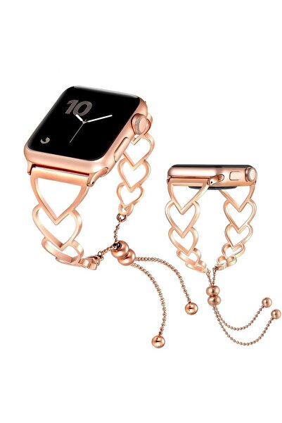 Techmaster Apple Watch 5 6 7 8 9 Ultra 42 44 45mm Uyumlu Kalpli Bileklik Kordon