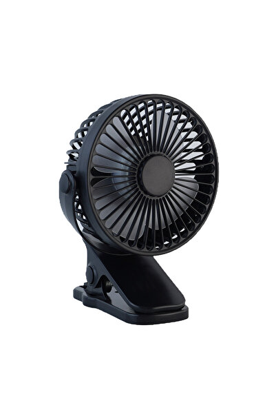 Techmaster 3 Kademe Şarjlı Mandallı 360° Taşınabilir Fan Vantilatör JH-006
