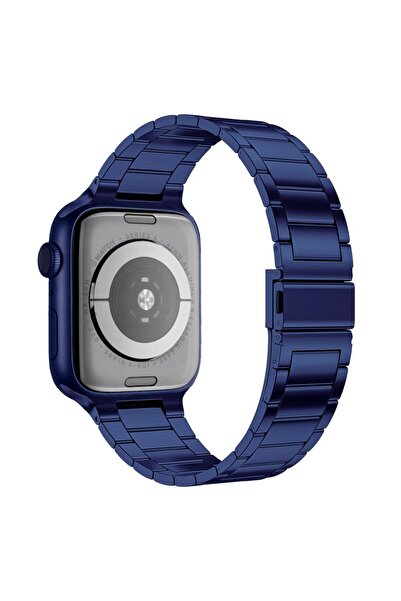 Techmaster Apple Watch 4 5 6 7 8 9 Ultra 42 44 45mm Uyumlu Slim Çelik Kordon