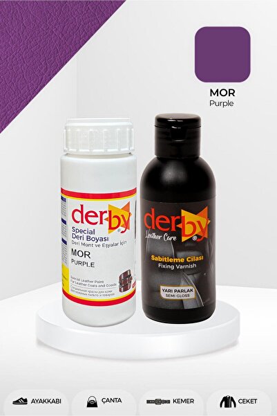 Derby Special Mor Deri Boyası Ve Cilası 100 ml - 2'li Set / Mont Eşya Çanta D...