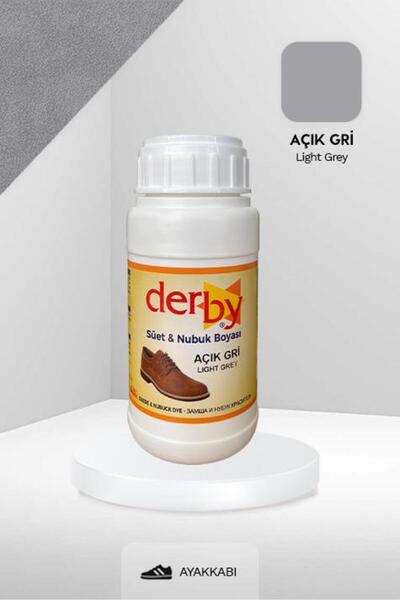 Derby Açık Gri Süet Ve Nubuk Deri Boyası 250 ml / Süet Nubuk Ayakkabı Boyası