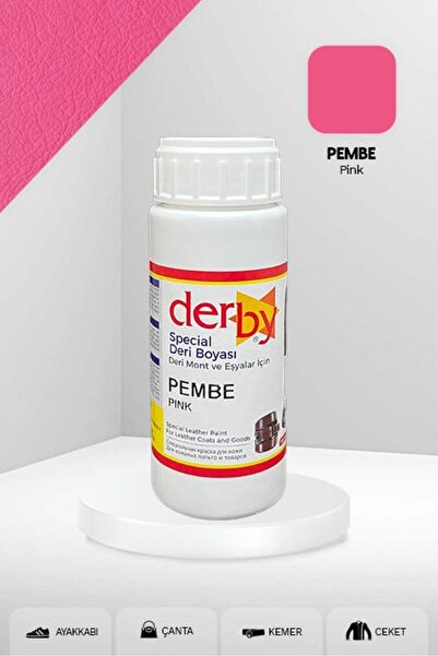 Derby Special Pembe Deri Boyası 100 ml / Mont Eşya Çanta Kemer Cüzdan Ayakkabı Deri Boyası