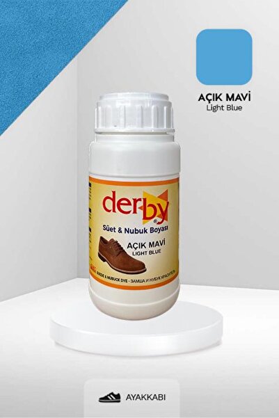 Derby Açık Mavi Süet Ve Nubuk Deri Boyası 250 ml / Süet Nubuk Ayakkabı Boyası
