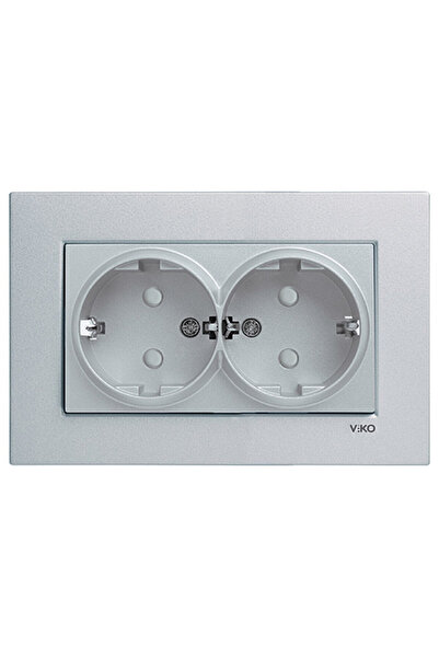 VİKO Viko Novella 2'Li Çocuk Korumalu Vk Topraklı Priz Gümüş