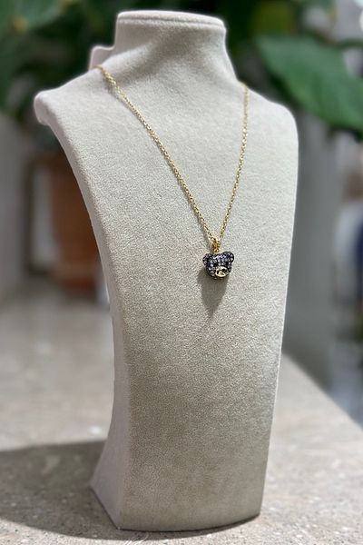 yucelique Ralph Teddy Bear Design Steel Necklace