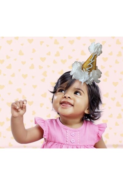 Partifabrik Gold White Colors Half Age Hat Cowl