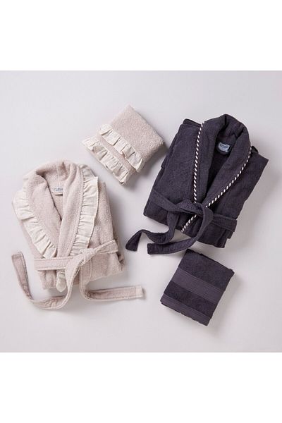 Linens طقم روب حمام ميرلينا قطن 4 قطع مينك