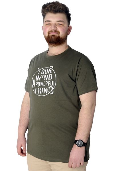 ModeXL Μπλουζάκι με ισχυρή τυπωμένη λειτουργία XL Plus Size - 22155 Χακί