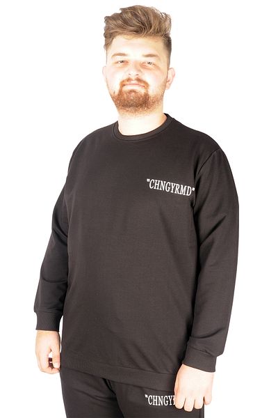 ModeXL Μαύρο μπλουζάκι αθλητικής φόρμας Plus Size - Chngyrmd 21206