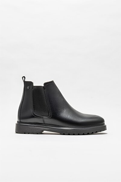 Elle Shoes Siyah Deri Erkek Günlük Bot