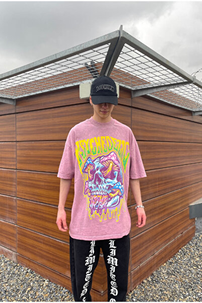 serline تي شيرت كبير الحجم بنمط جمجمة الفطر - غسول حمضي