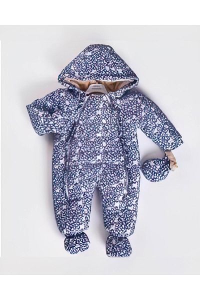 MİNİKO KİDS BABY GIRL HEARTED FUR INSIDE DOUBLE ZIPPER WITH BOOTIES GLOVES ASTRONAUT COAT JUMPSUIT