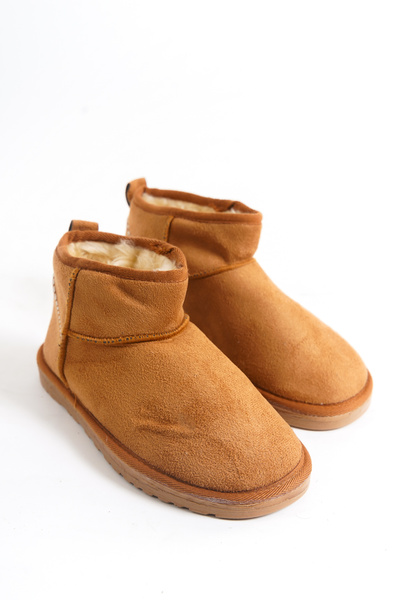 marinarosse Mini Kadın Taba Süet İçi Tüylü Kısa Bot