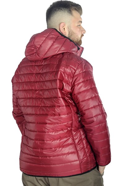 ModeXL Mode Xl Large Size Coat Quilted Hooded 22602 Claret Red