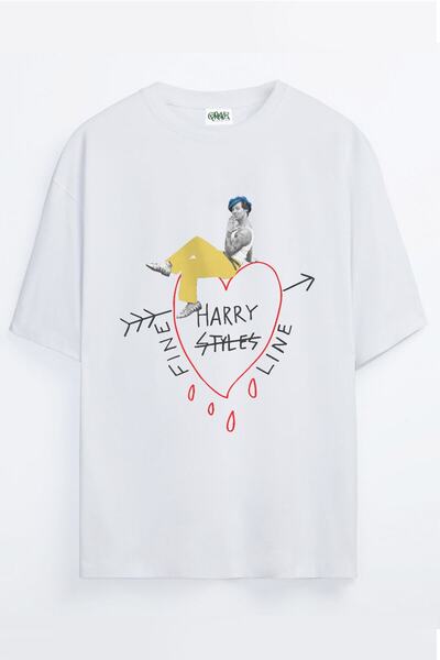 Grove Fashion تي شيرت كبير الحجم مطبوع عليه Harry Styles Fine Line للجنسين