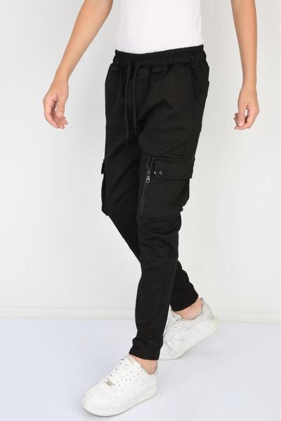 Pina Kids Erkek Çocuk Kargo Pantolon Kanvas Likralı Cepli