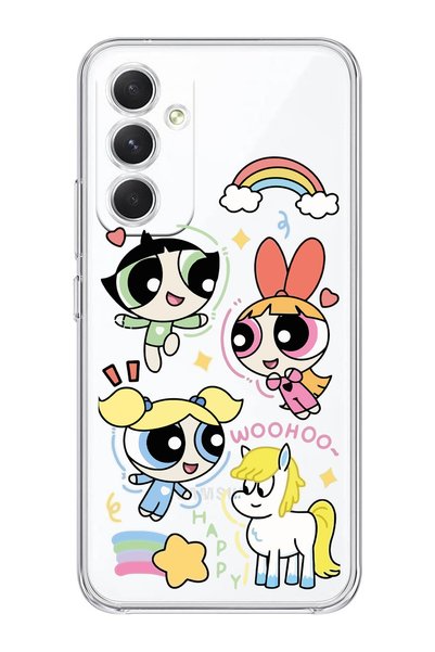 Magic Ring حافظة هاتف شفافة بنمط Powerpuff Girls متوافقة مع هاتف Samsung Gala...