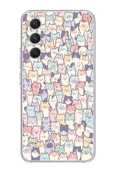 Magic Ring حافظة هاتف شفافة بنمط قطط لطيفة متوافقة مع هاتف Samsung Galaxy A54