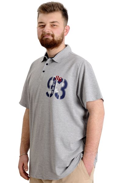 ModeXL Ανδρικό μπλουζάκι Mode Xl Plus Size Polo Track Limited 23330 Grimelanj