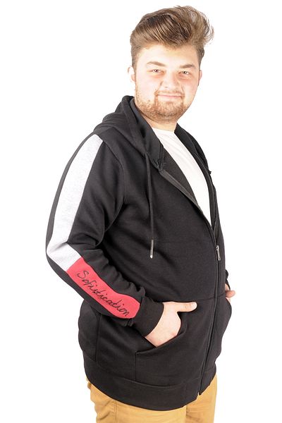 ModeXL Mode Xl Ανδρικό φούτερ με κουκούλα με κομμένο κέντημα 21514 Μαύρο