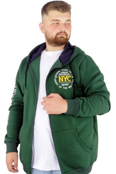 ModeXL Mode Xl Ανδρικό φούτερ με κουκούλα με φερμουάρ Nyc 22520 Nefti
