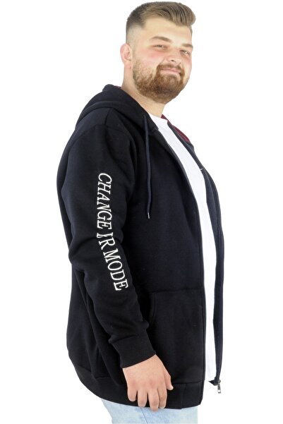 ModeXL Mode Xl Чоловічий светр з капюшоном на блискавці Nyc 22520 Синій