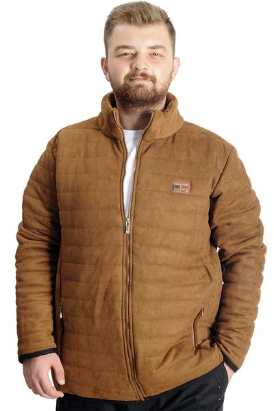 ModeXL Mode XL Ανδρικό παλτό Suede Quilted 23629 Καφέ