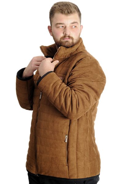 ModeXL Mode XL Ανδρικό παλτό Suede Quilted 23629 Καφέ