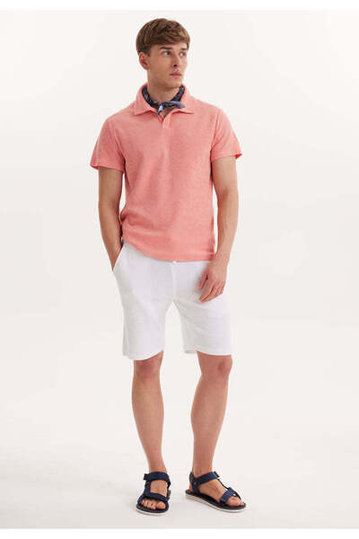 WESTMARK LONDON Pink Polo Neck Towel Fabric Cotton Regular Fit Men's T-shirt Breeze