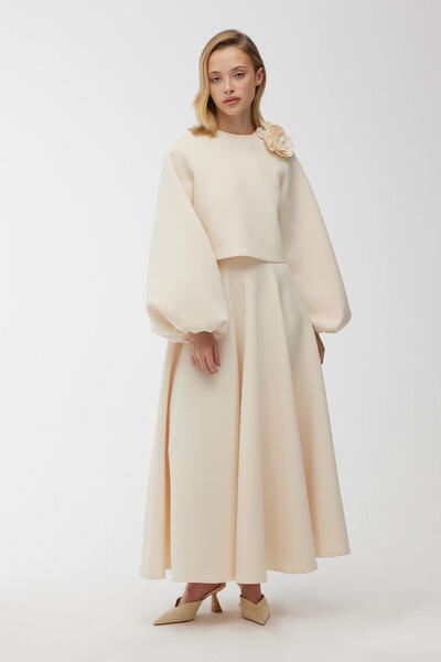 Manuka Μπλούζα με μπαλόνι καρφίτσα Μπεζ