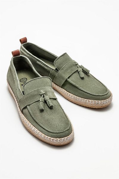 Elle Shoes Khaki Leather Men's Casual Shoes