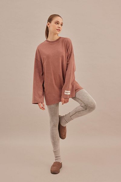 Manuka Oversize-Sweatshirt mit verblasstem Effekt Dusty Rose