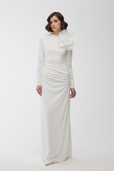 Manuka Hailey Draped Dress Ecru