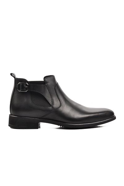 AYAKMOD 02878 Black Genuine Leather Men's Chelsea Boots