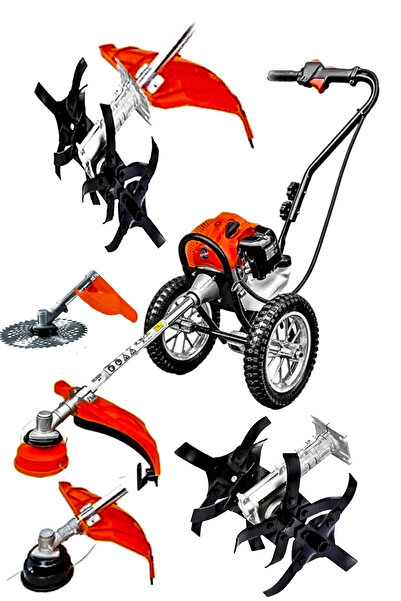 Swazer Eco4x4Hp Tekerlekli Benzinli Motorlu Çapa Makinesi Tırpan Çim Biçme Kesme Makinesi