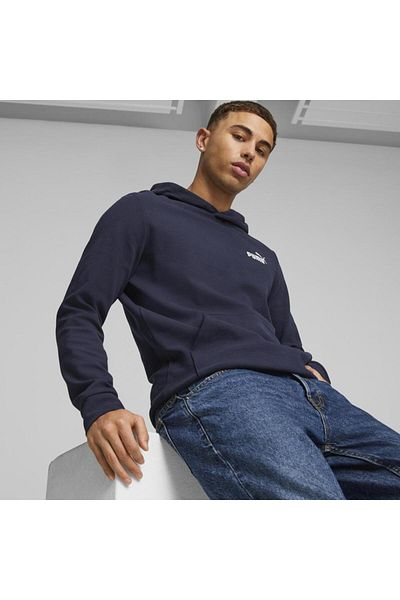 Puma Essentials Elevated - Men's Navy Blue Hooded Sweatshirt