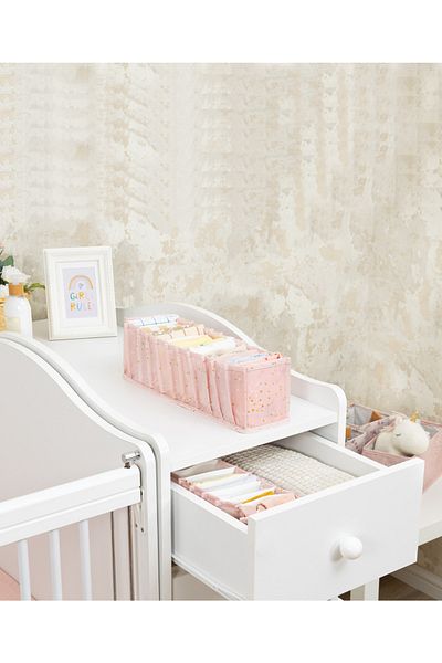 Pazar Kapısı 3 τεμάχια Baby Baby Room Ακορντεόν Συρταριέρα Organizer Pink S Size