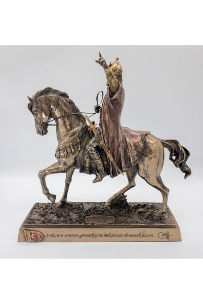 maketistan Veronese Fatih Sultan Mehmet Figürü, Bronz El Boyaması, Dekoratif Heykel 28,5x11x29 cm
