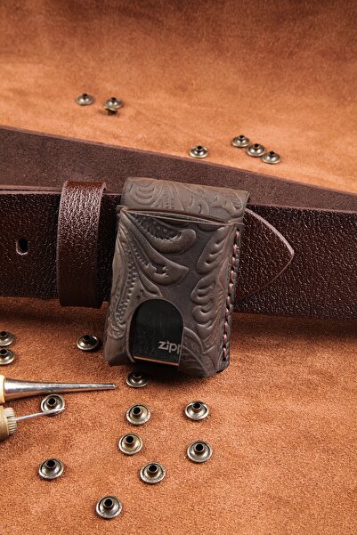 New Coast Leather 1900's Hakiki Deri El Yapımı Zippo Çakmak Kılıfı